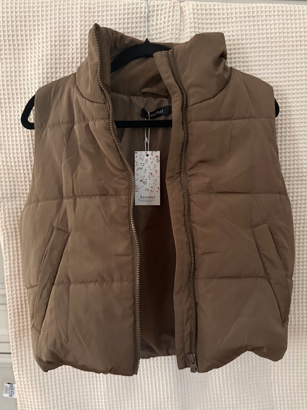 Women's Tan Puffer Vest
